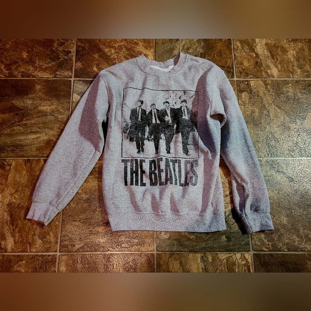 The Beatles Black and Gray Crewneck Sweater